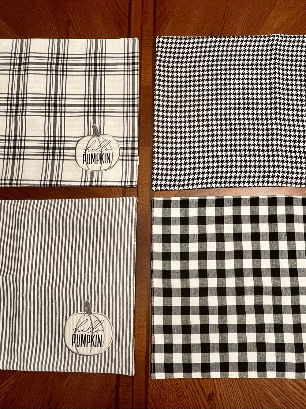 Autumn Fall Buffalo Check & Plaid Cloth Placemats Artisan de Luxe Farm Cottage